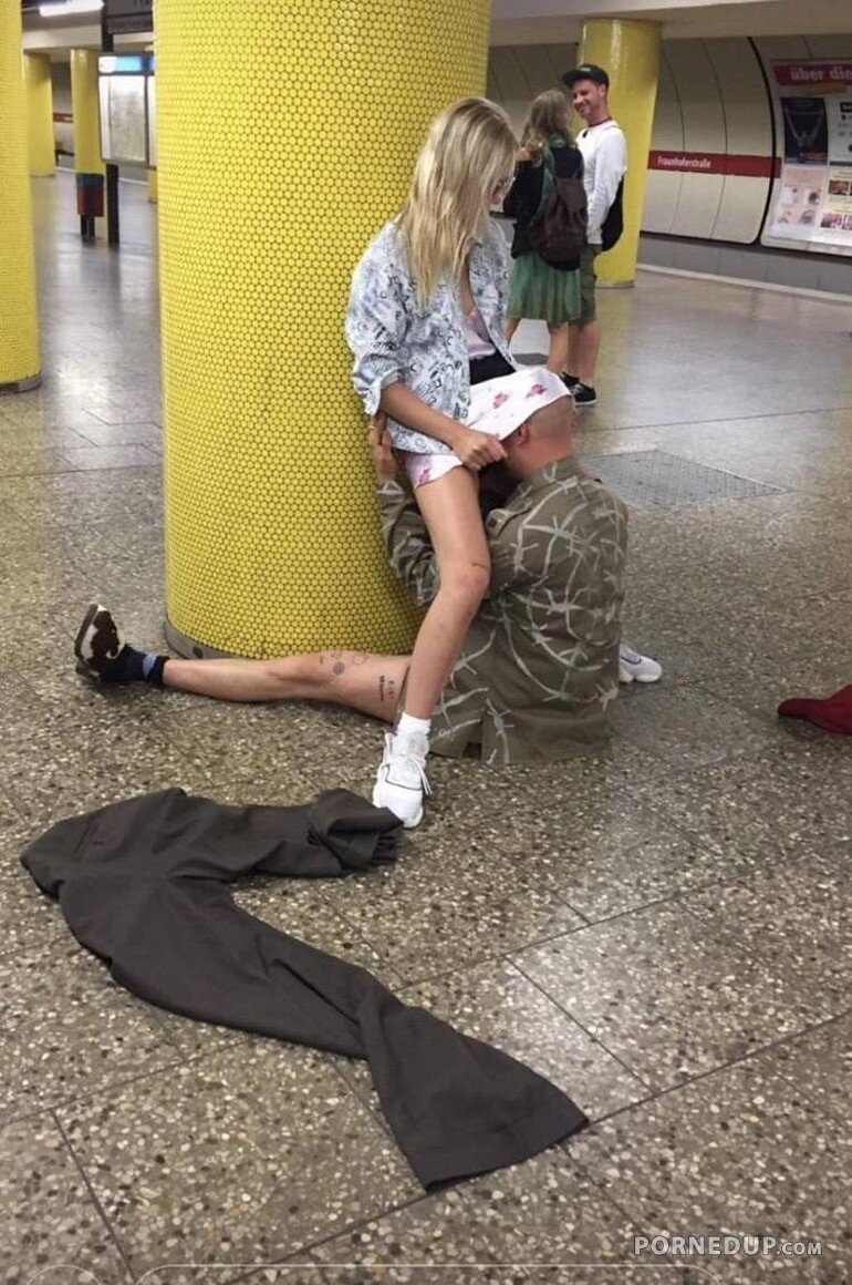public pussy eating at the subway station picture
