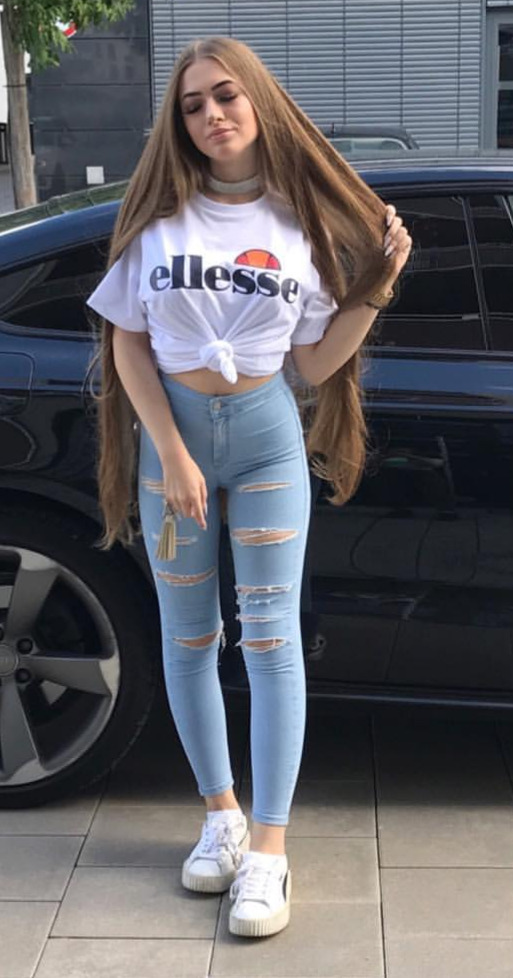 Would love to rip her tight jeans off and fuck her tight gorgeous pussy Up against the car picture