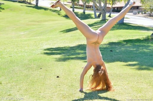 redhead teen cartwheels picture