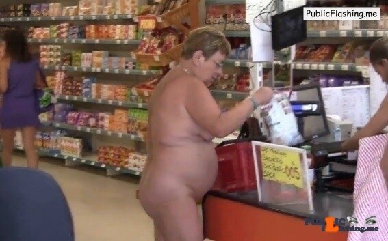 Nude mature wife in supermarket VIDEO picture