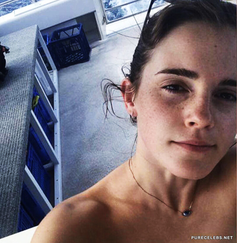 My pretty Emma Watson is taking selfie topless picture
