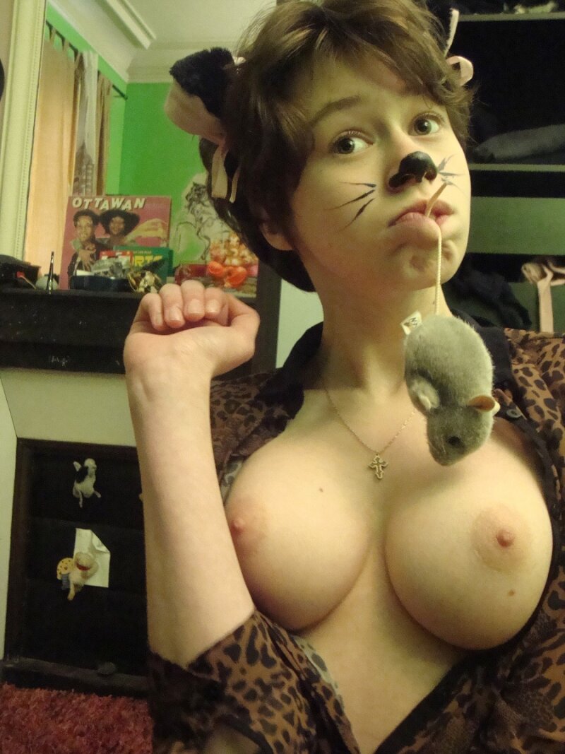 Babe dressed as cat picture