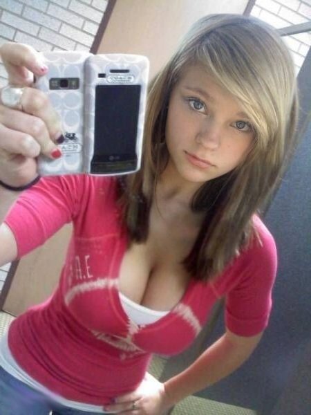 Beautiful blonde selfie picture