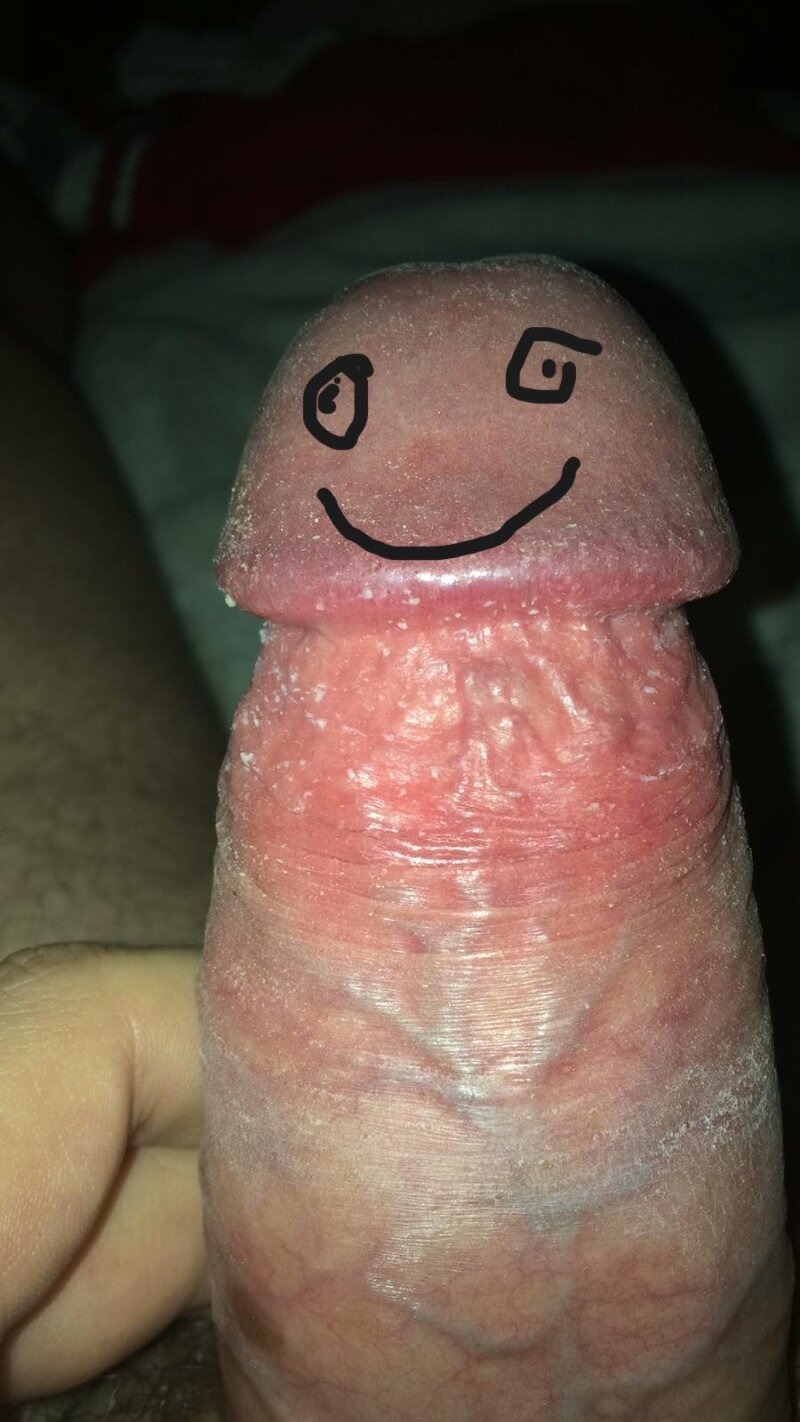 My dick with a shitty smiley face picture