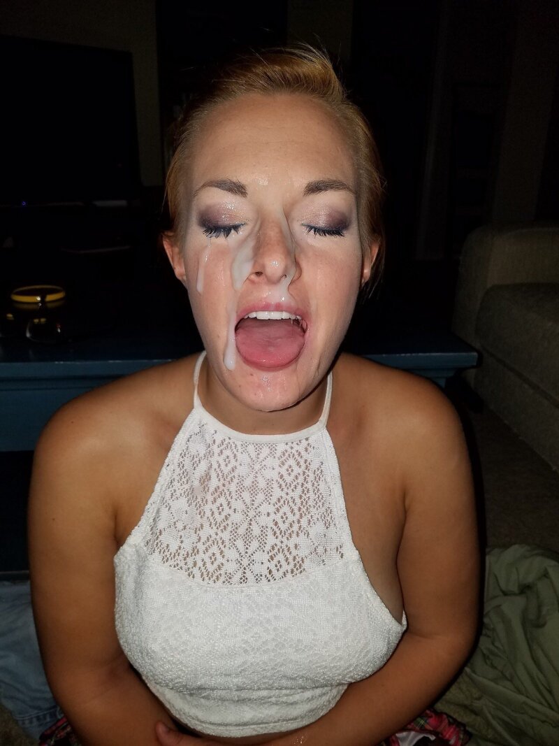 Blonde party facial picture