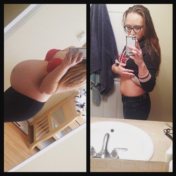 Preggo slut Ex Before/After picture