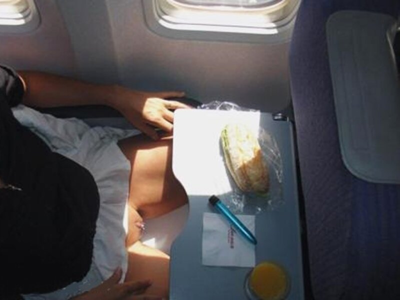 On business trip with short skirt, her vibe and no panties picture