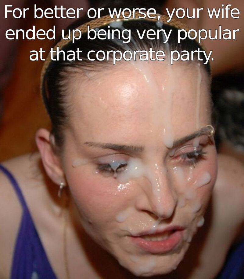 속이는 아내가 회사 파티에서 부카케를 얻습니다. picture