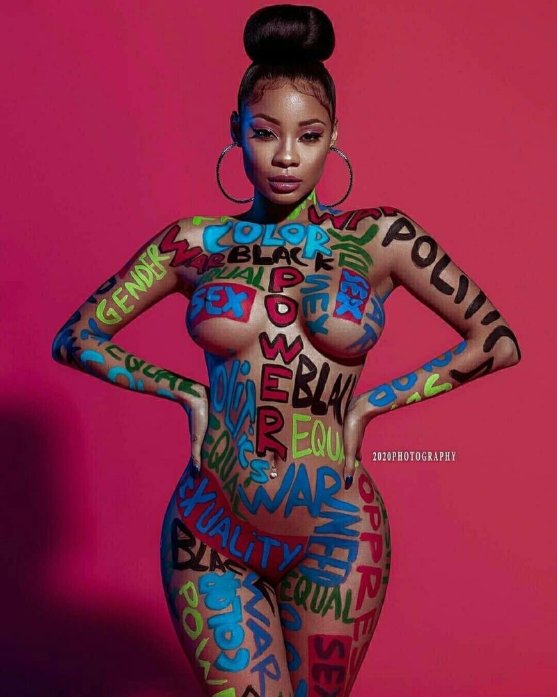 Black Woman with body paint picture