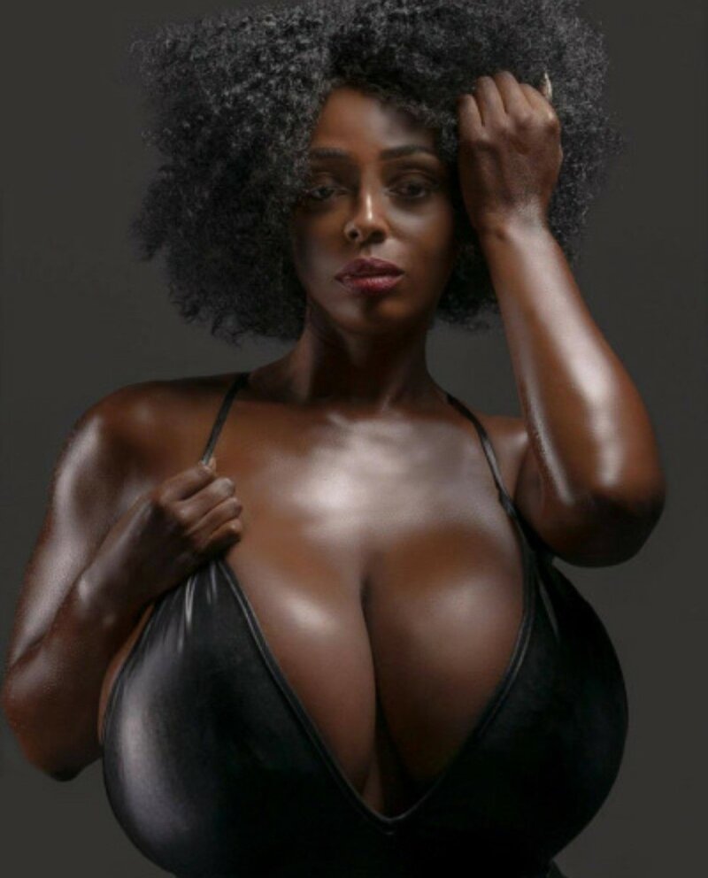 Dark Ebony Big tits picture