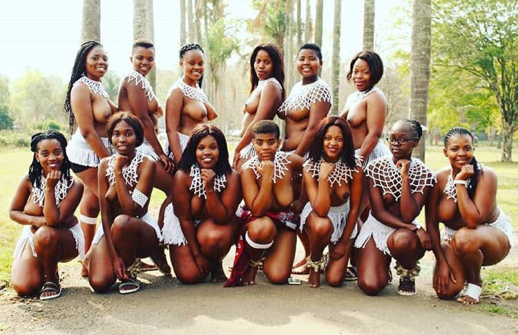 A group of half naked Zulu tribe women picture