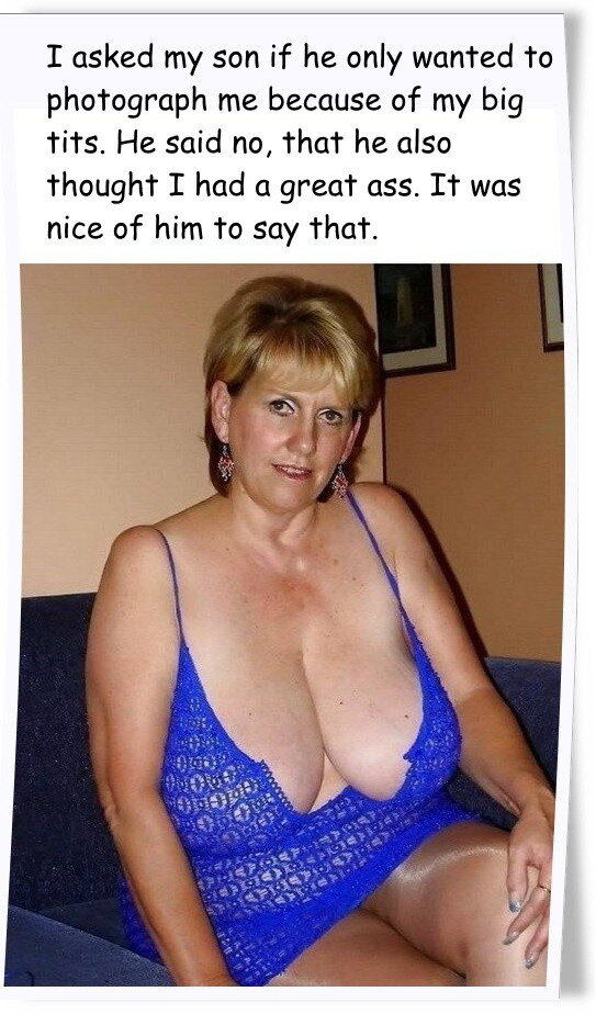Moms' big old titties. picture