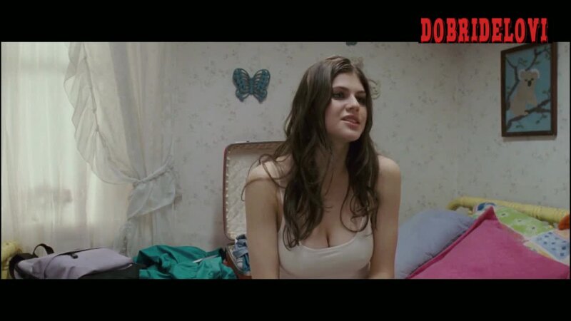 Alexandra Daddario cleavage showcase scene from Bereavement picture