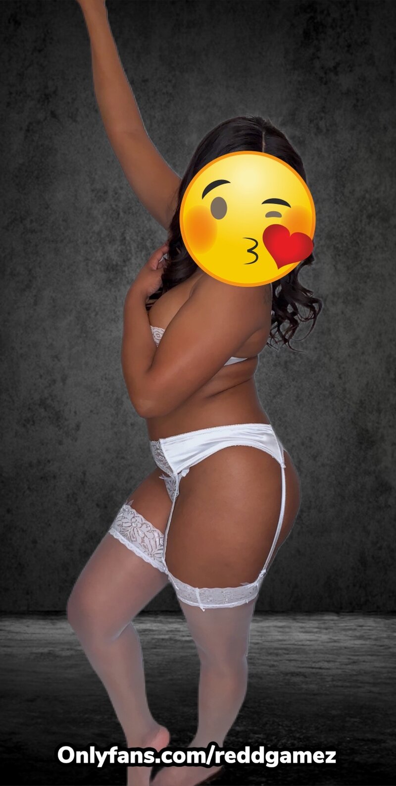 Sexy ebony chic in white lingerie picture