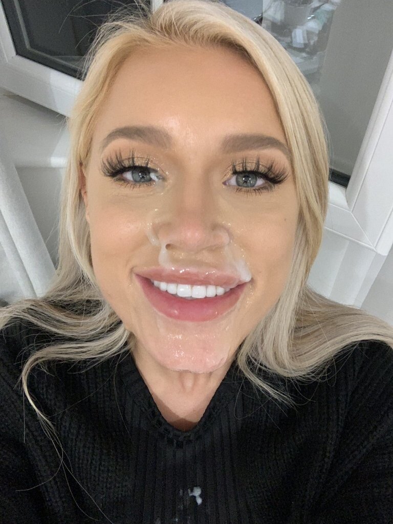 This blond woman (grl) thinks it's good for her skin picture