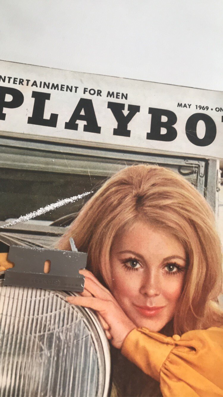 Doing a line off May 1969 Playboy picture