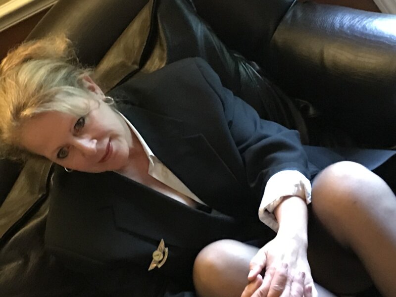 Just you’re everyday flight attendant MILF picture