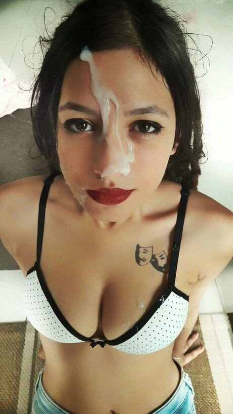 Hottie with cum on face picture