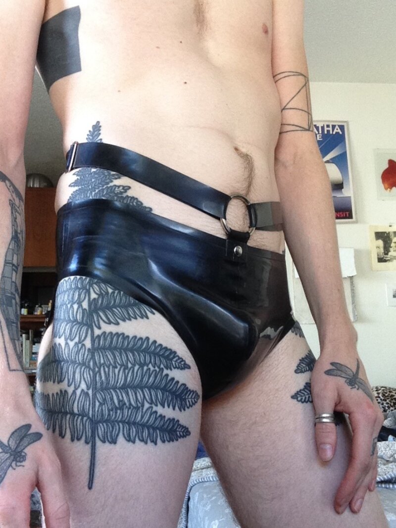 Latex harness underwear picture