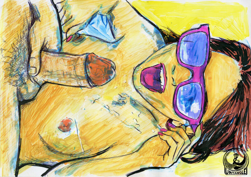 UN NR27 crazy girlfriend with sunglasses gets a cum shot artwork picture