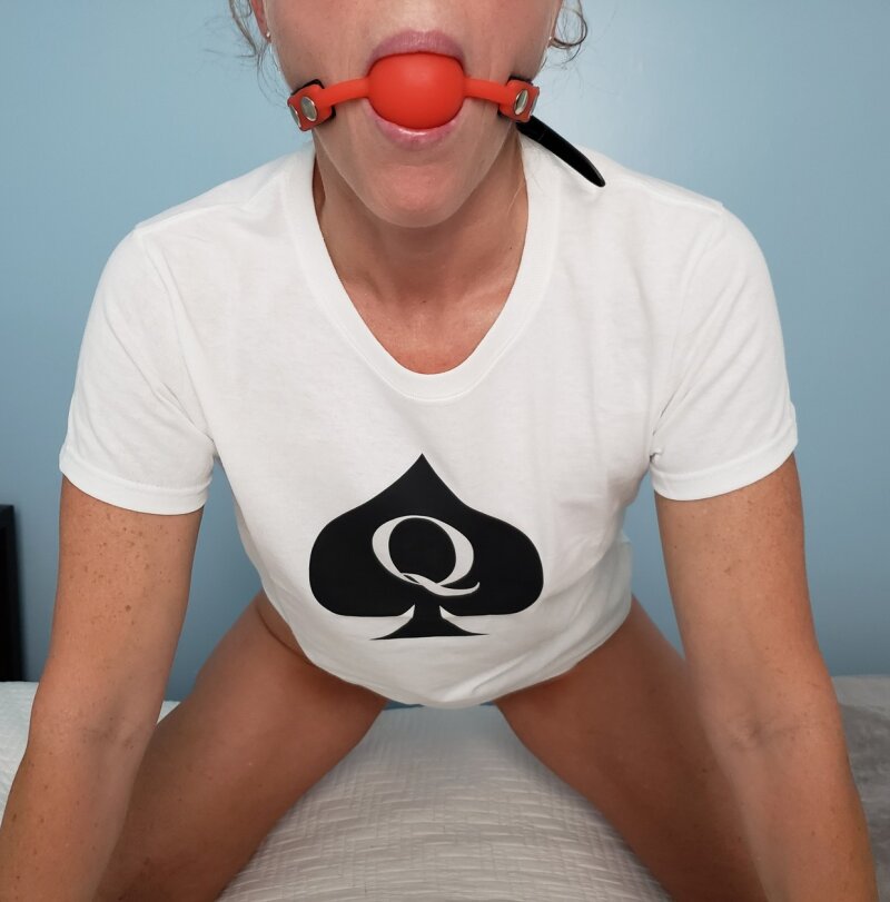 Wife ready for ball gagged breeding session picture