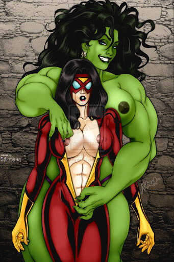 Lesbian she hulk and spider woman picture