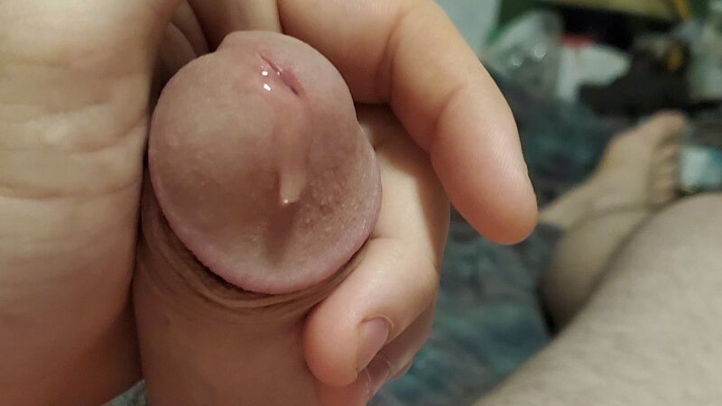 White dick with precum picture