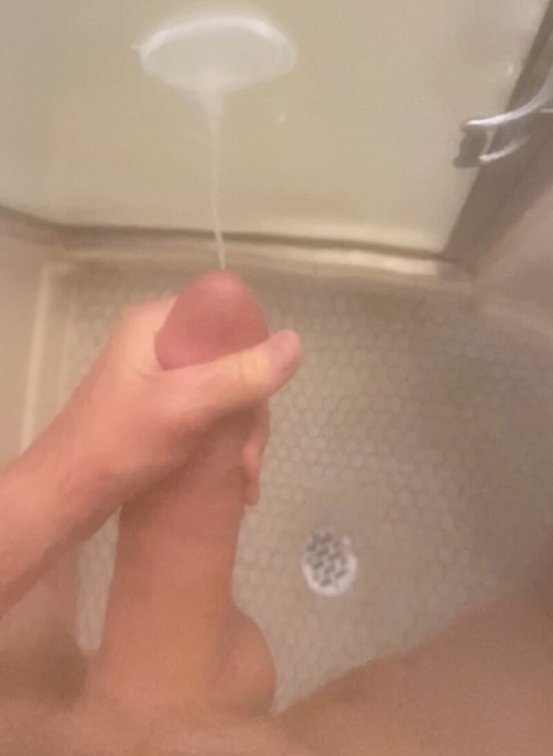 Playing with my big dick and shot a huge load picture