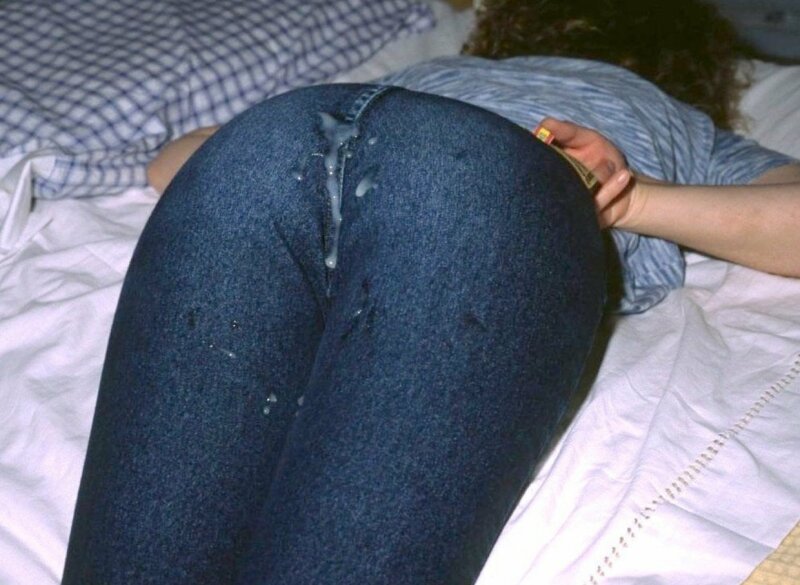 Cum on her pants picture