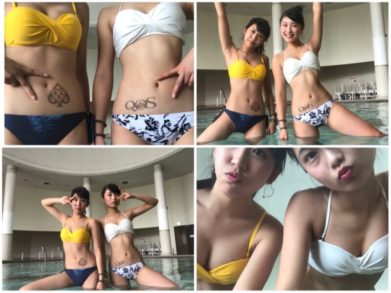 bikini Japon gençler selfie ve "bbc sürtük işareti" sergiliyorlar picture