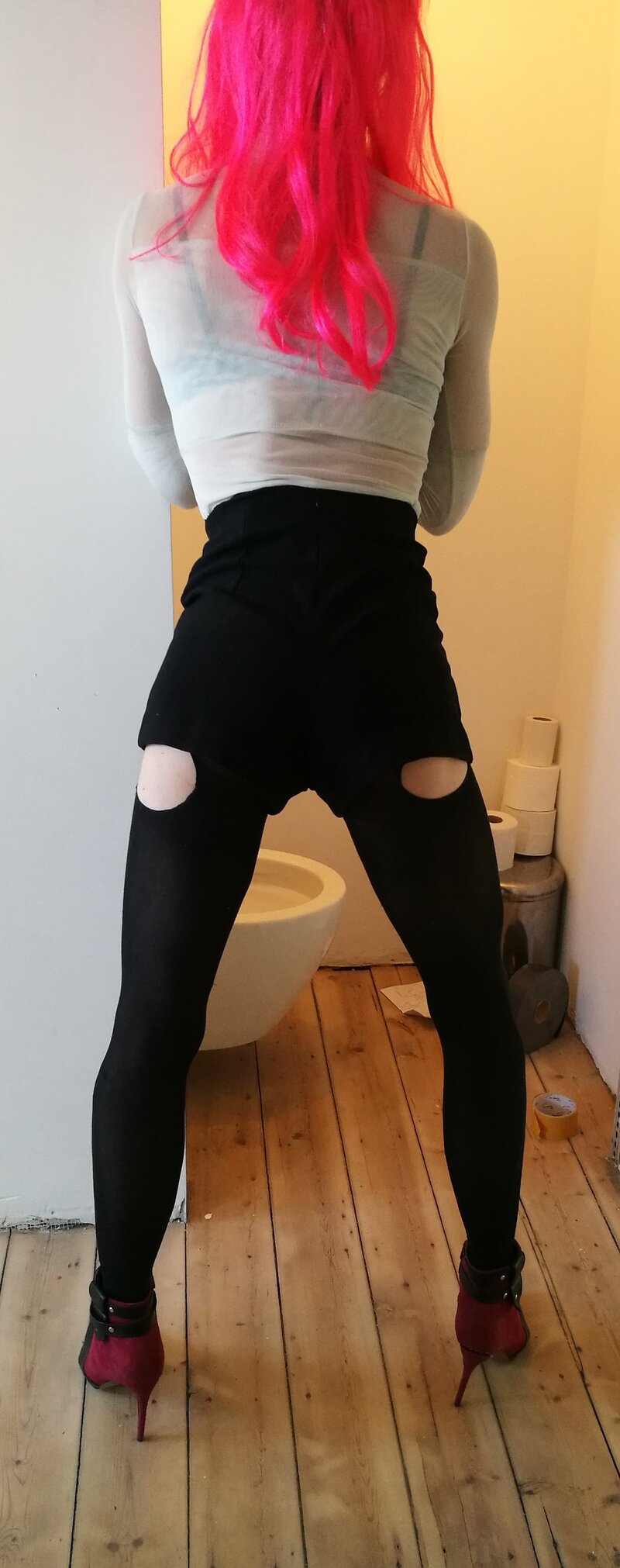 crossdresser in toilet picture