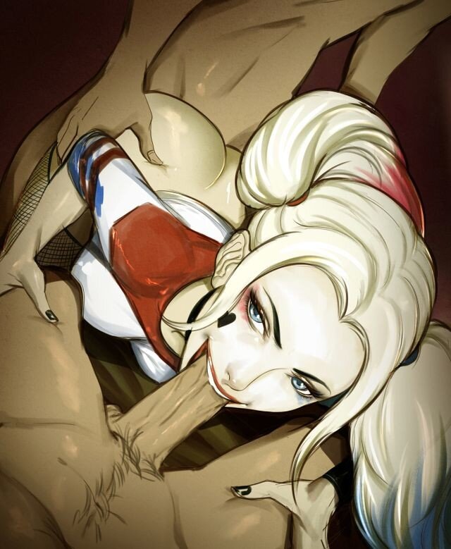 Harley Quinn fucked from behind while she sucks a cock picture