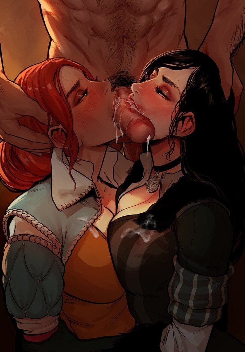 Triss and Yennifer devour cock picture