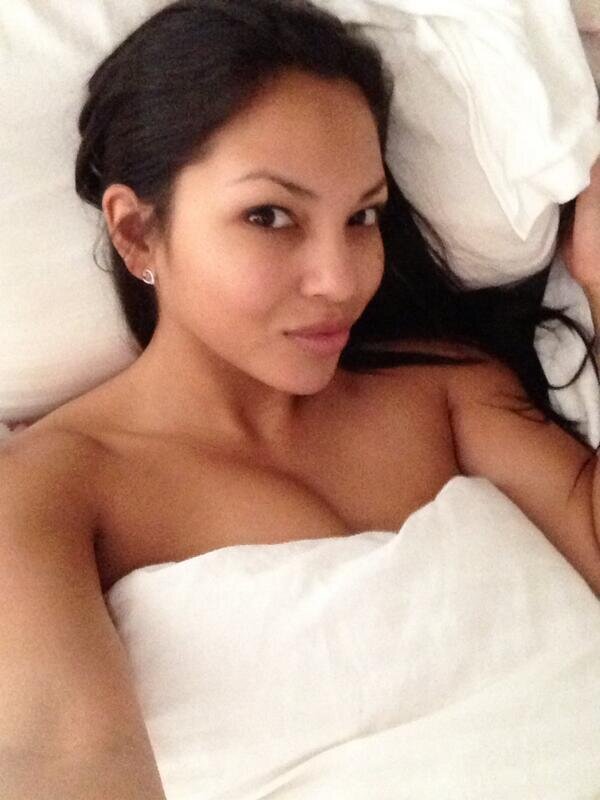 adriana luna cleavage in bed picture