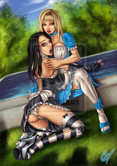 Calie and Alice in Wonderland by RayArtz picture