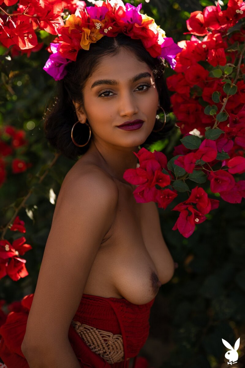 Angel Constance Wearing Nothing but a Halo of Flowers picture