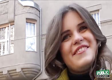 Beautiful Russian Anna flashes her tits in public and gets banged in private picture
