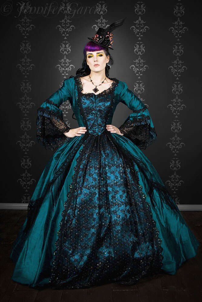 Gothic Marie Antoinette Peacock Fantasy Gown Costume Custom picture