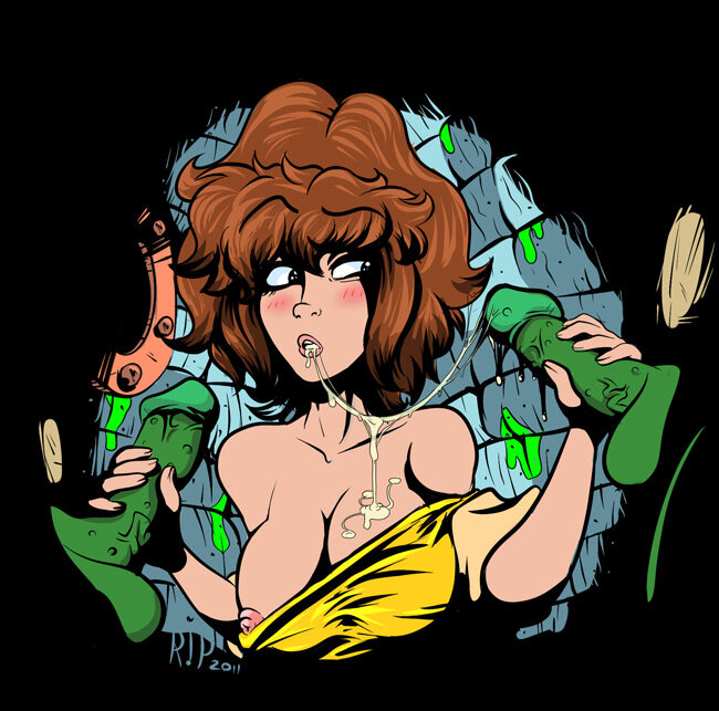TMNT April O'neil sucking turtle cock. picture