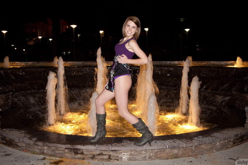 Aubrey Belle - Teasing Near the Fountain picture