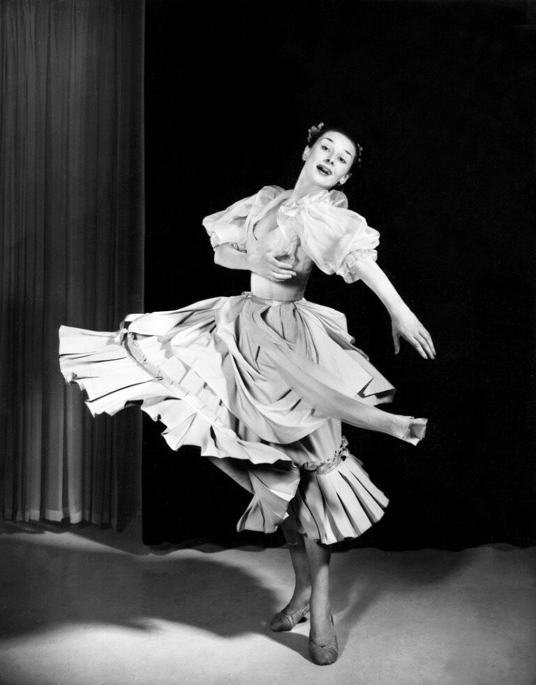 Audrey Hepburn dancing in the British drama The Secret People (Thorold Dickinson, 1952). This was her first significant film role. picture