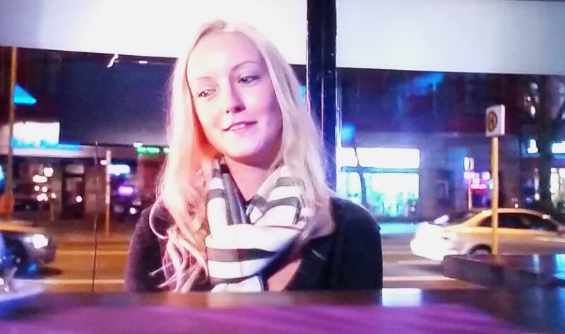 Bella Blond 24 in Cafe speak about sex *visit roentgen01* picture