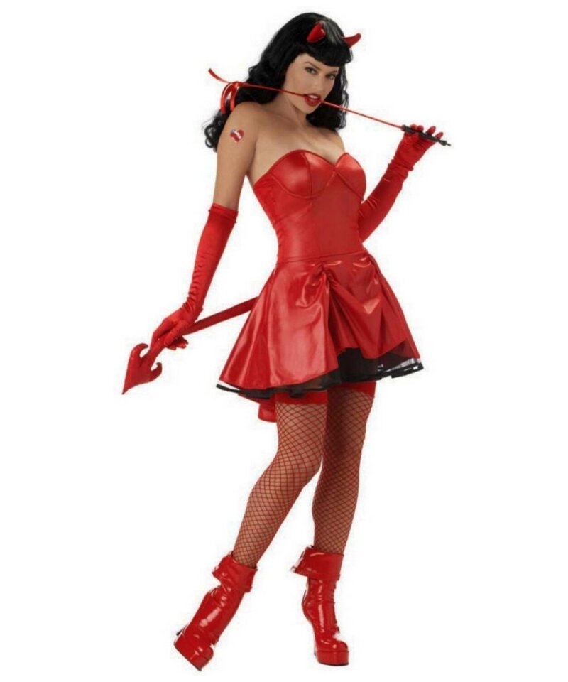 Bettie Page lookalike in hot devil costume picture
