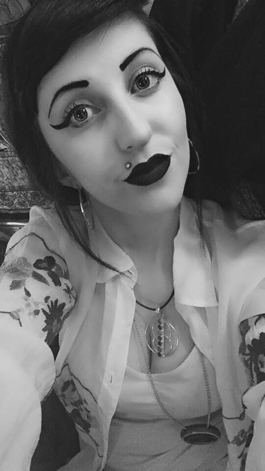 Destiny Morgan in cute button-up shirt goth women - FOTA gothh outfitt zxzx buttons picture