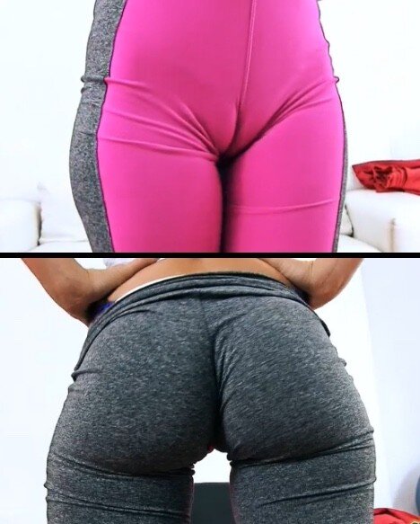 Brittany in yoga pants & blue g-string picture