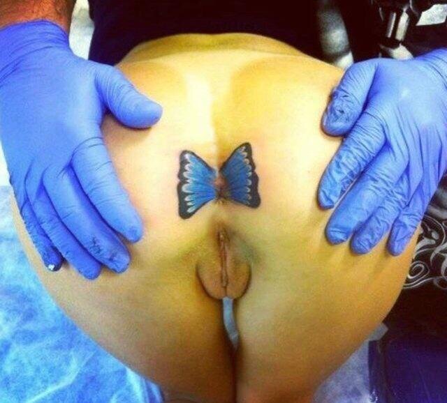 Butterfly Tattoo On Asshole picture