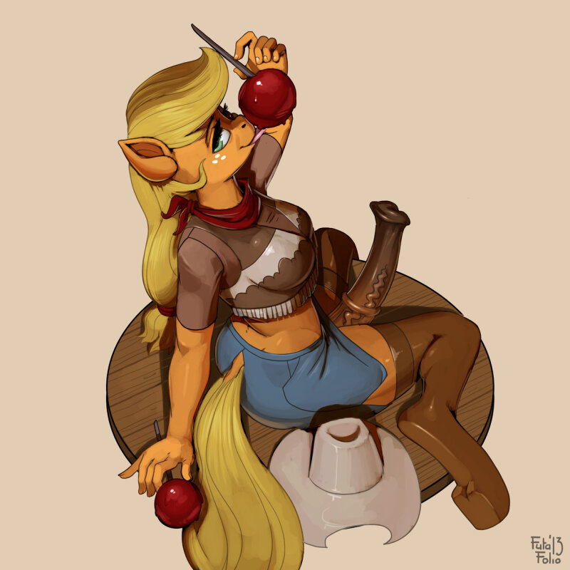 Futa Applejack wanting you to suck on her “candy apple” picture