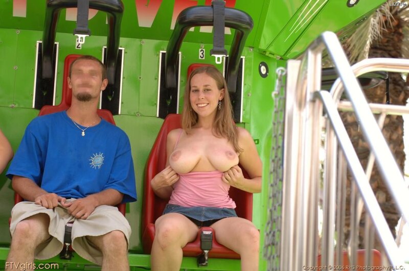 Carly Kaleb (FTV Lizzie) flashing at the amusement park picture
