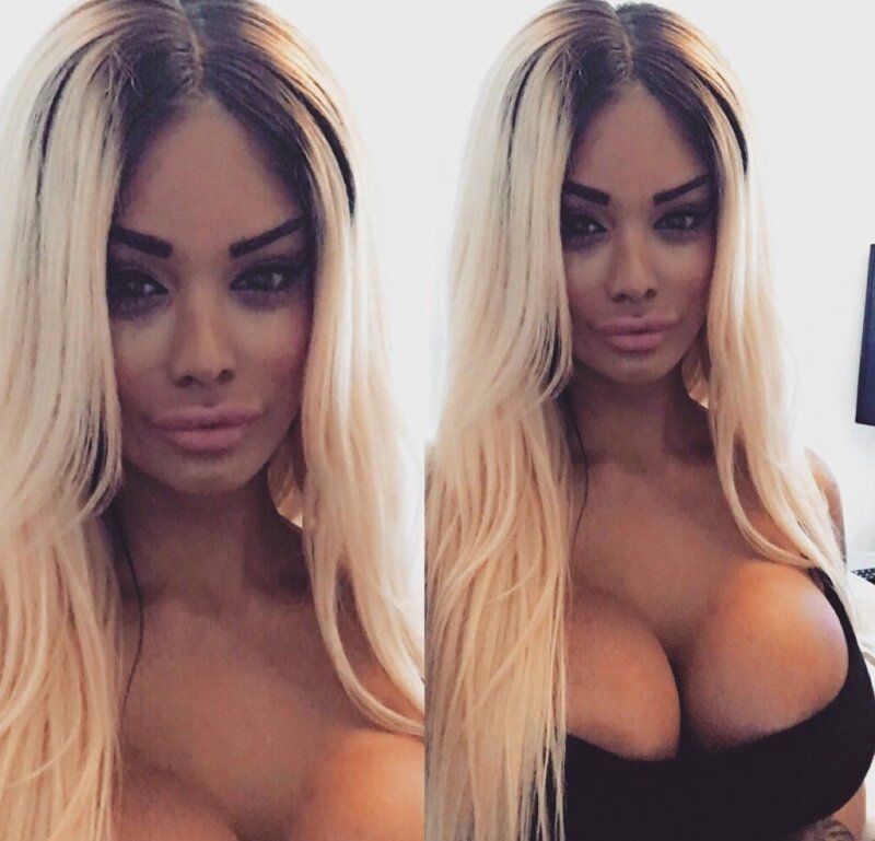 The pic said Alexis La Vega is a sexy babe with large cleavage and a burnt bimbo casi California face of beauty - SGB gbb lipz picture