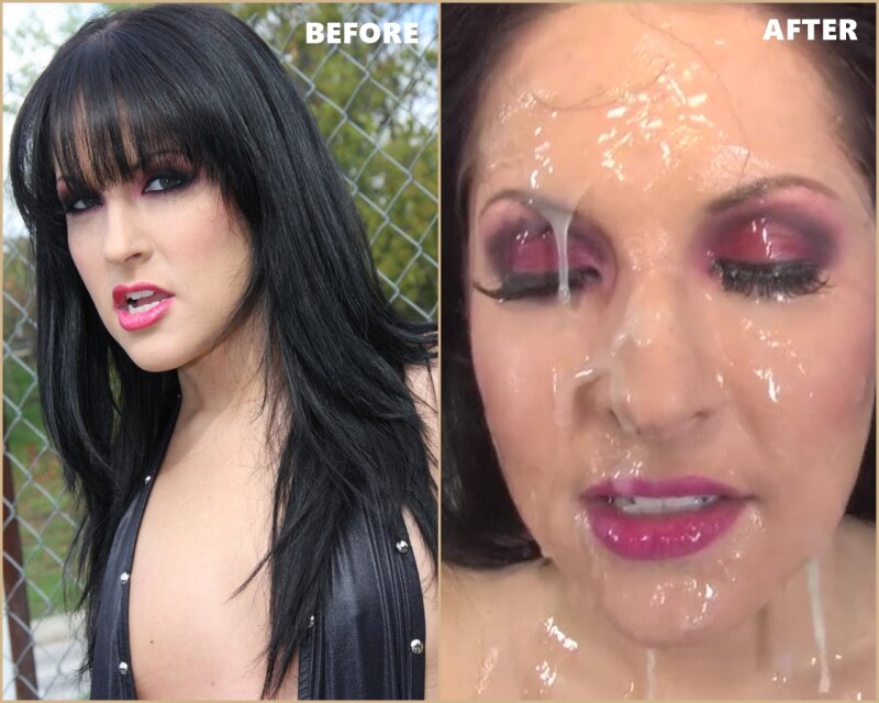 gorgeous dark hair Chelsie destroyed with a face full of Cum!! picture